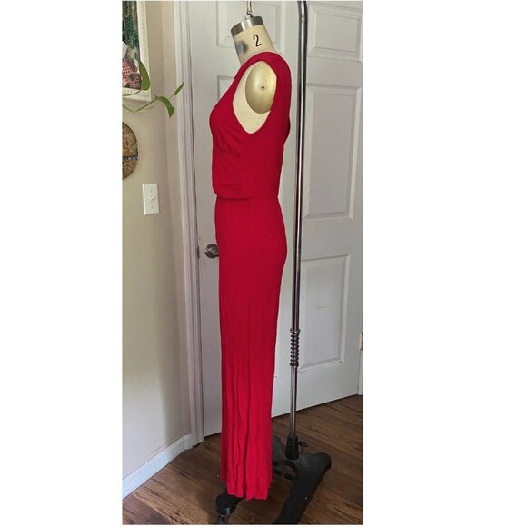 ROLLA COASTER Red Keyhole Open-Back stretch Cocktail JUMPSUIT Romper *SMALL* - Picture 4 of 7